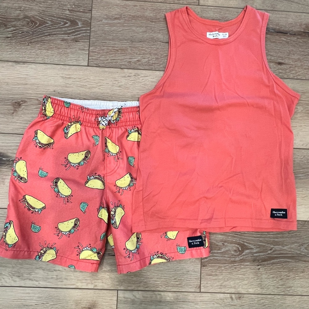 Abercrombie kids Coral Tank Top and Taco Print Shorts Set